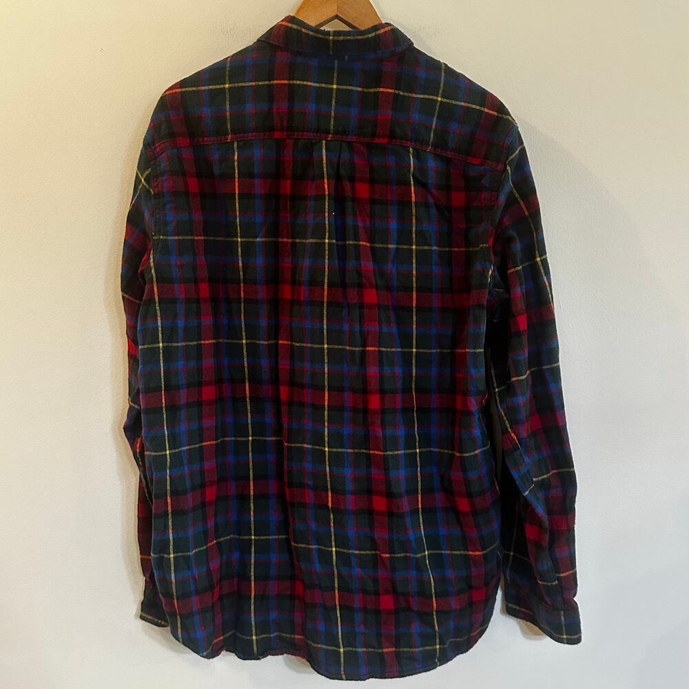Men's LL Bean 100% Cotton Plaid Flannel Shirt sz L - Picture 7 of 8